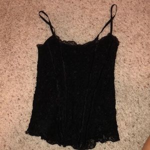 Black lacy tank top
